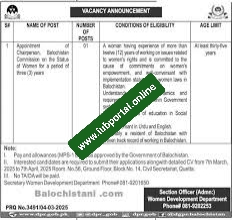 Women Development Department Quetta Jobs 2025 – Apply Online for HR & Ombudsperson Posts