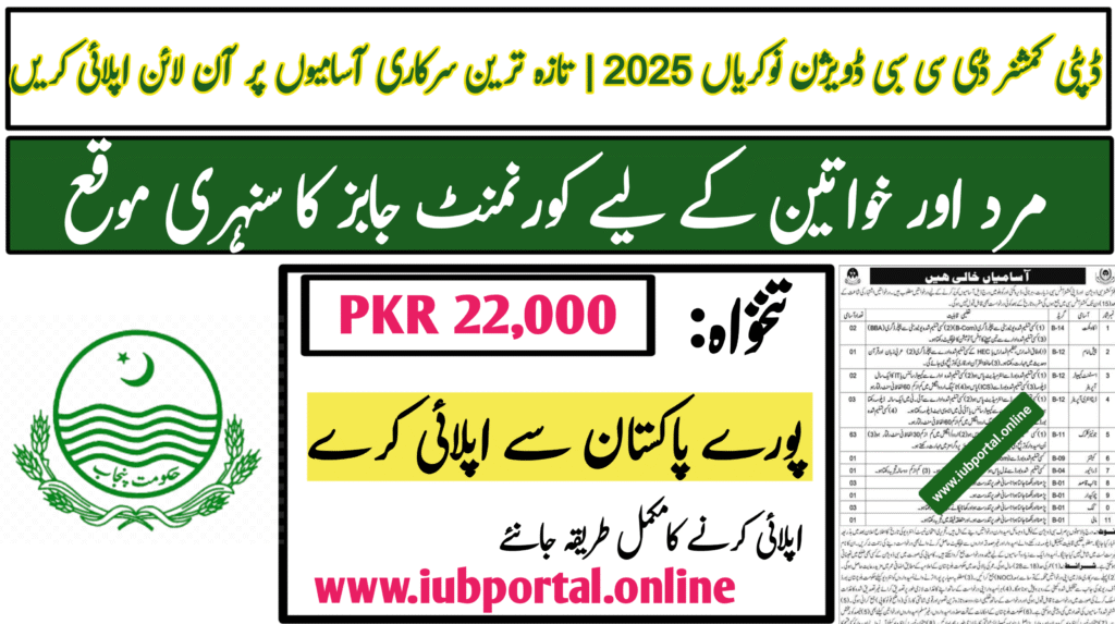 Deputy Commissioner DC Sibi Division Jobs 2025 | Apply Online Latest Government Vacancies