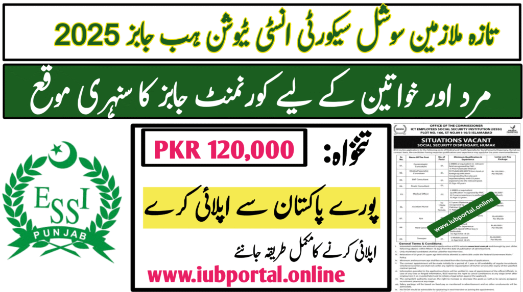 Fresh Employees Social Security Institution Hub Jobs 2025 – Apply for Medical Vacancies in Balochistan